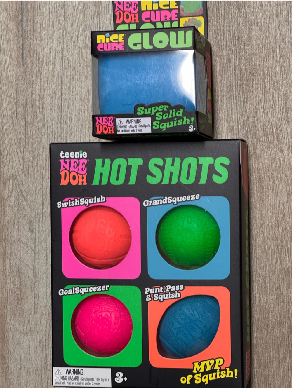 Teenie NeeDoh Hot Shots & Nice Cube Glow 🩵